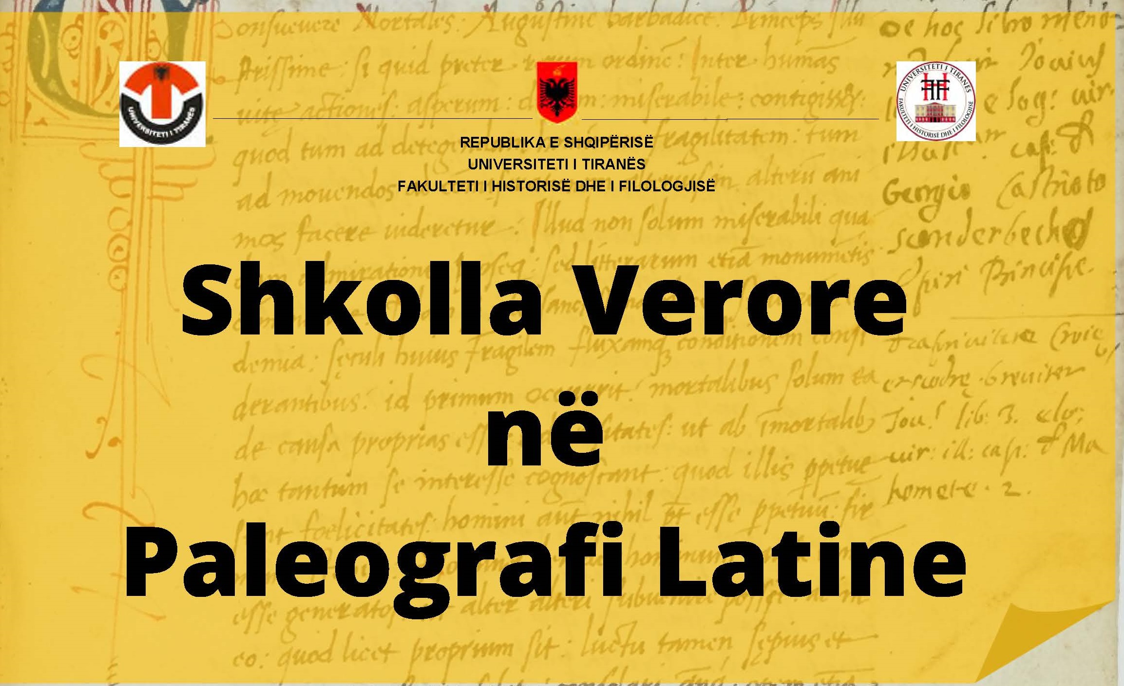 Departamenti i Historisë organizon për herë të parë Shkollën Verore në Paleografi Latine